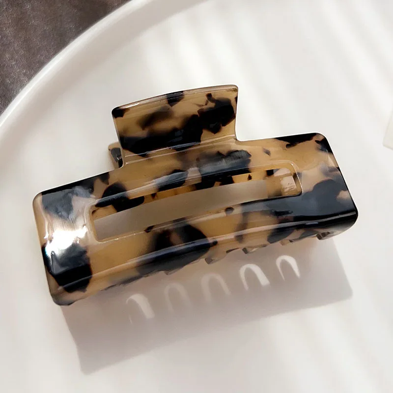 Korean 7.5 cm Acetic Acid Elegant Hair Clip Colorful Square Acetate Hair Claw Headwear Party Wholesale Accessories