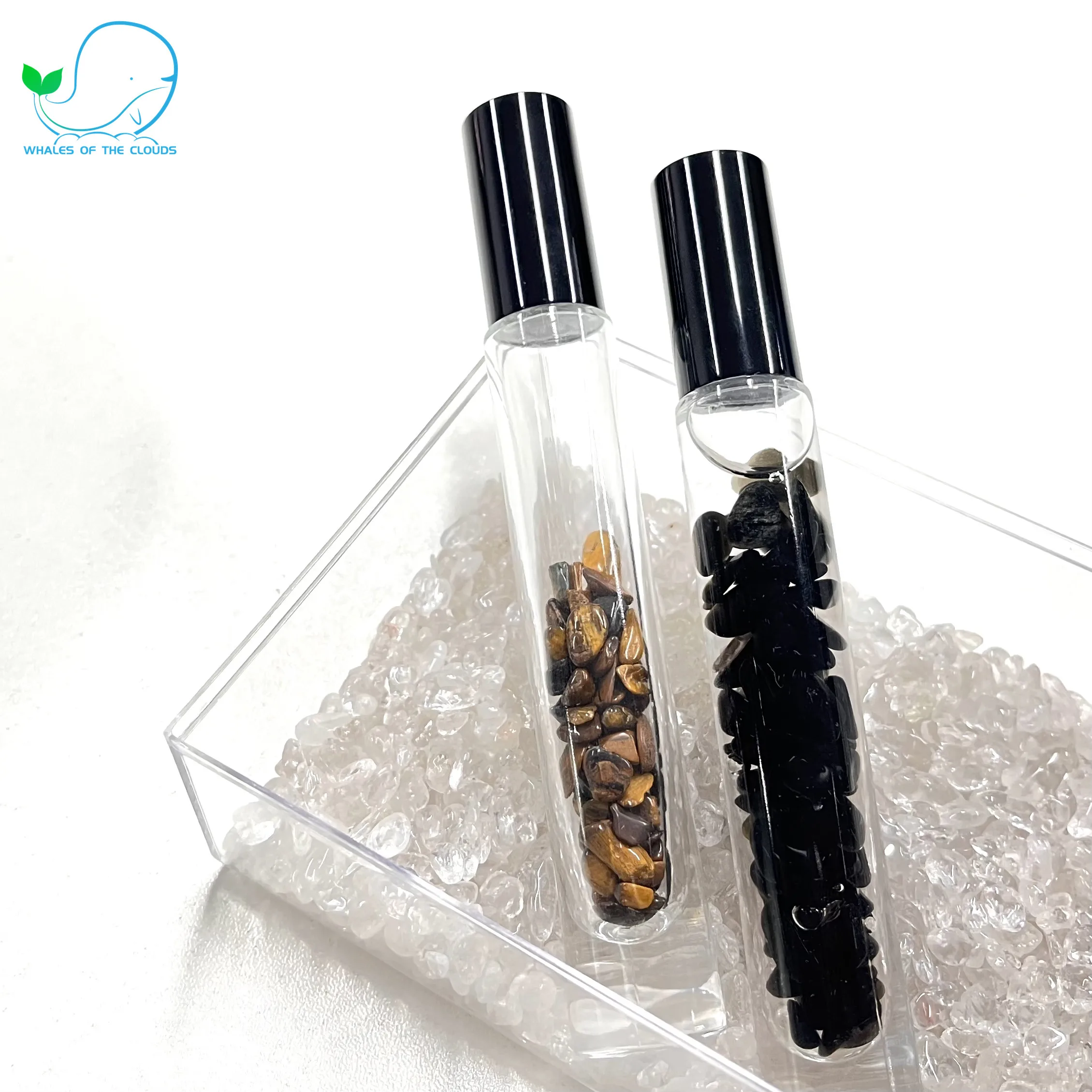 10 ml Portable Skincare Small Order Glass Roller Bottle Transparent  Essential Oil Perfume Glass Roll on Bottle