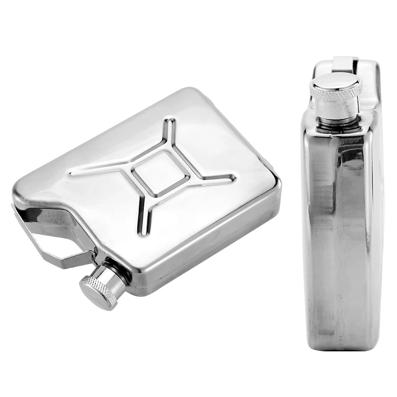 5oz Stainless Steel Jerry Can Hip Flask Liquor Whisky Pocket Bottle Oil Pot, Can Flask