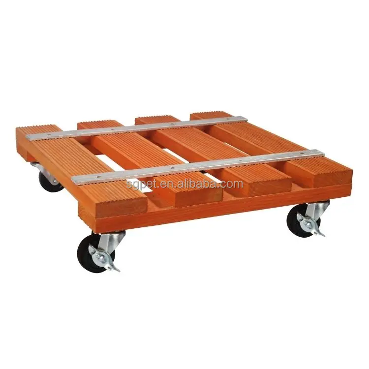 Wholesale custom Wooden plant mover with wheels, Plant pot Trolley