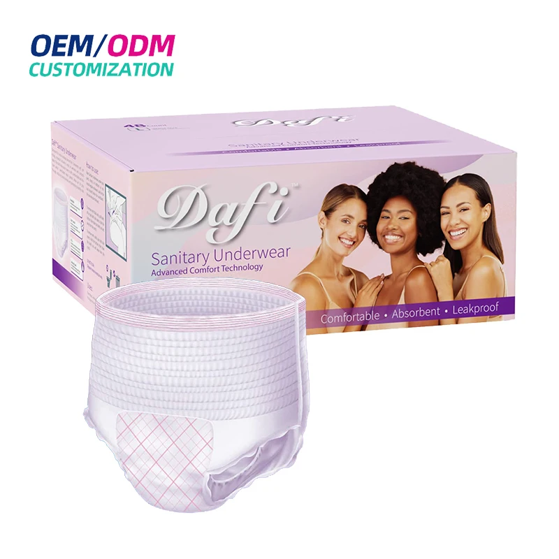 Customized Sanitary Napkin Period Panties Female Disposable Underwear Menstrual Diapers Sanitary Pant with Menstrual Pad Peri