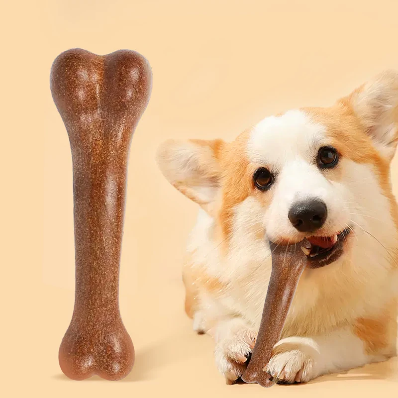 Dog Chew Bones For Aggressive Real Beef Flavor Durable Dog Chew Toys Nearly Indestructible Tough Dog Toys