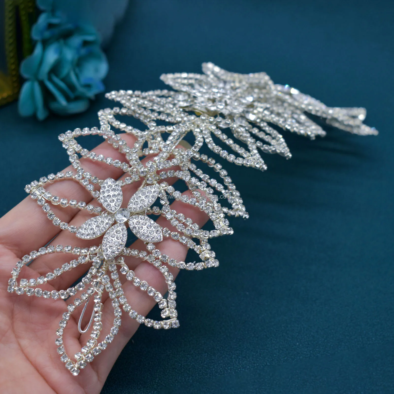 Fashion Sew On Crystal Patches Prom Gown Bodice Rhinestones Beaded Clothes Appliques For Wedding Bridal Dress Decorative