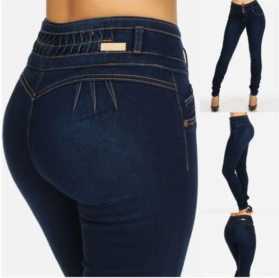 
Hot Straight Slim High Quality Denim Tight Elastic skinny Women Jeans 