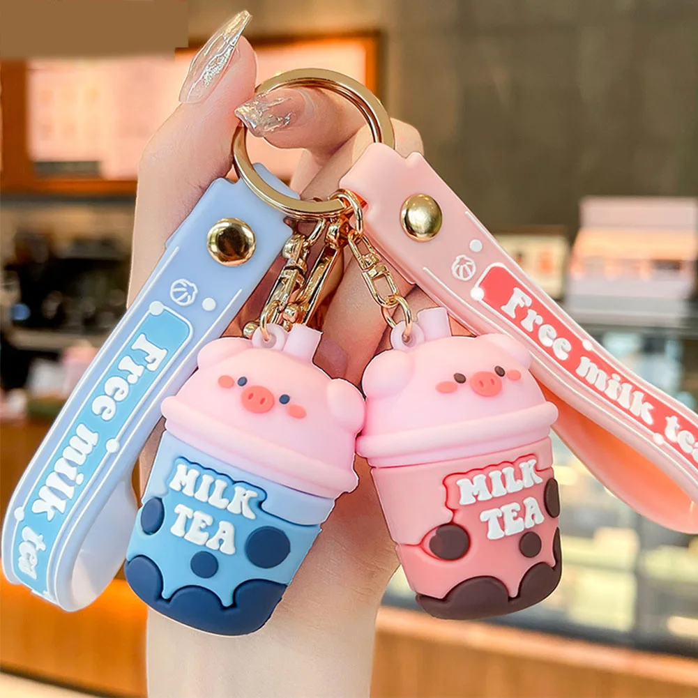 Keychain Cartoon Doll Car, Key Bag Accessories Cute Cartoon 3d Keychains Pvc Silicone Keyring With Wrist Strap Key Chain/