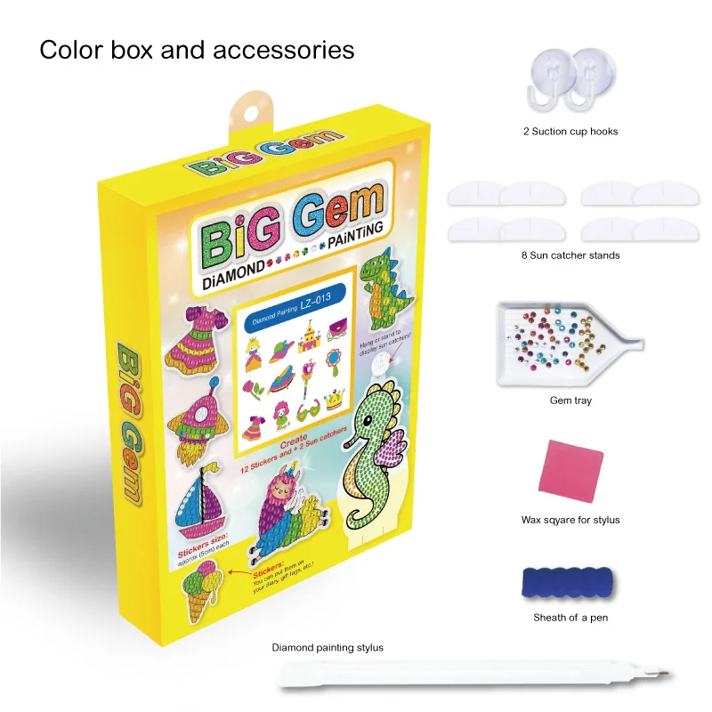 Children Diamond Painting Stickers Kits Astronaut UFO Stickers Alien Diamond Stickers Cartoon Child Puzzle Gift