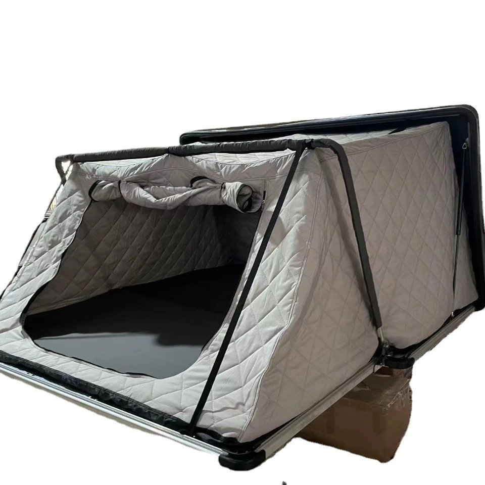 Triangular aluminum hard shell roof tent car rooftop tent top roof tent annex Thermal cotton
