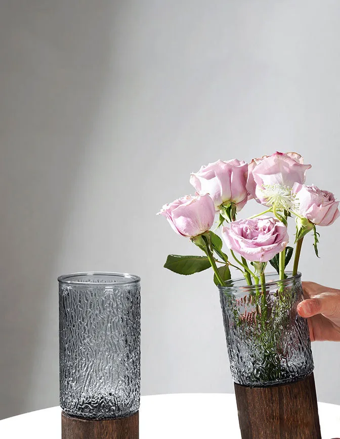 Simple Nordic Transparent Wooden Vase for home decoration