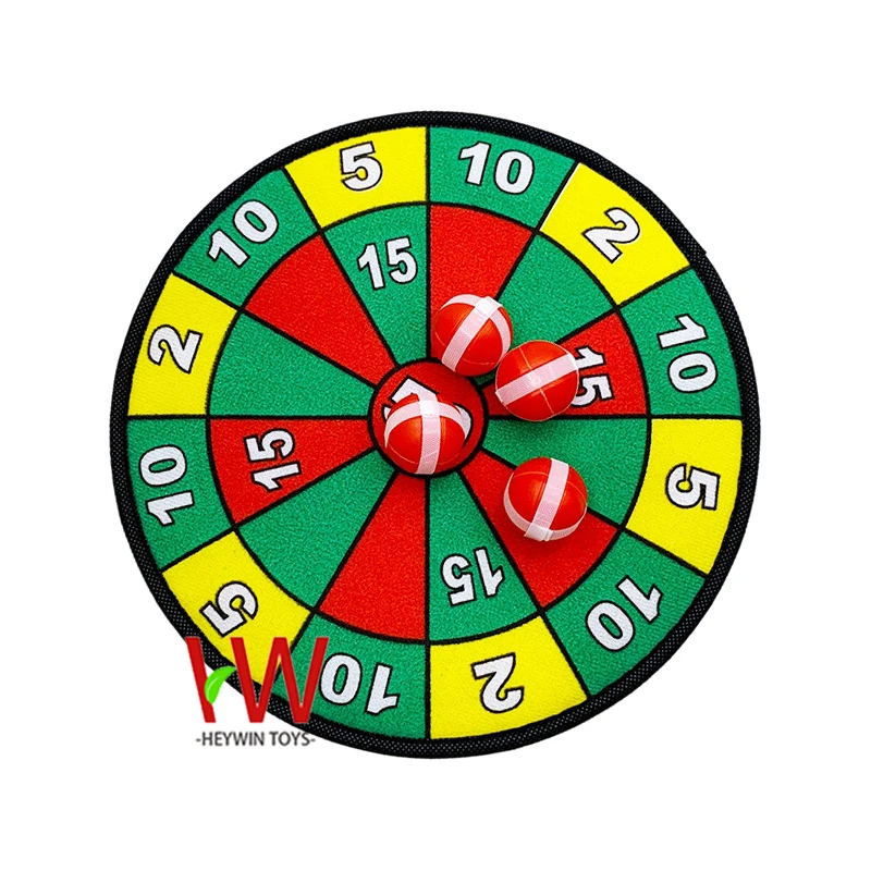Sticky target Set 28cm Cloth Dart board with 4PCS HOOK & LOOP Ball interactive play indoor & outdoor game Toys for Kids (HM44)