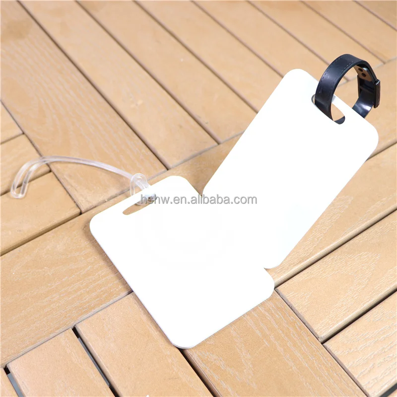 Free Sample Factory Printable Materials Customized Double Sided Glossy White Sublimation Blanks Plastic FRP Bag Tag