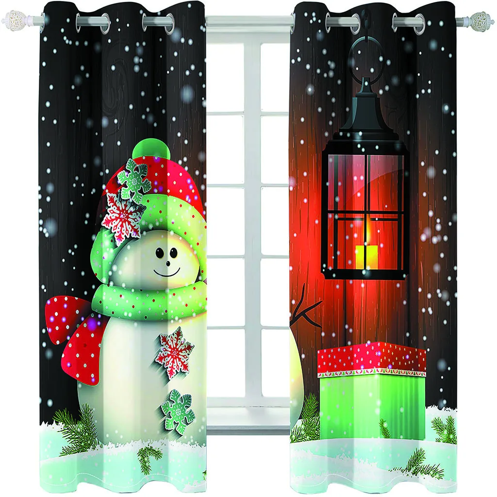High Shading Christmas Background Curtain cortinas para sala Kids Room Beautiful Blackout 3D Printed
