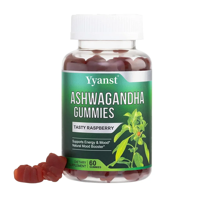 Private label Relieve Stress Relaxation Ashwagandha Gummies with Vitamin D Reduce Anxiety Calm Mood Ashwagandha Gummies