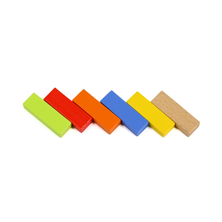 Creative Mixed Natural Solid Wood Colourful Beech Wood Stacked Layers Wooden Blocks Stacking Tower Game