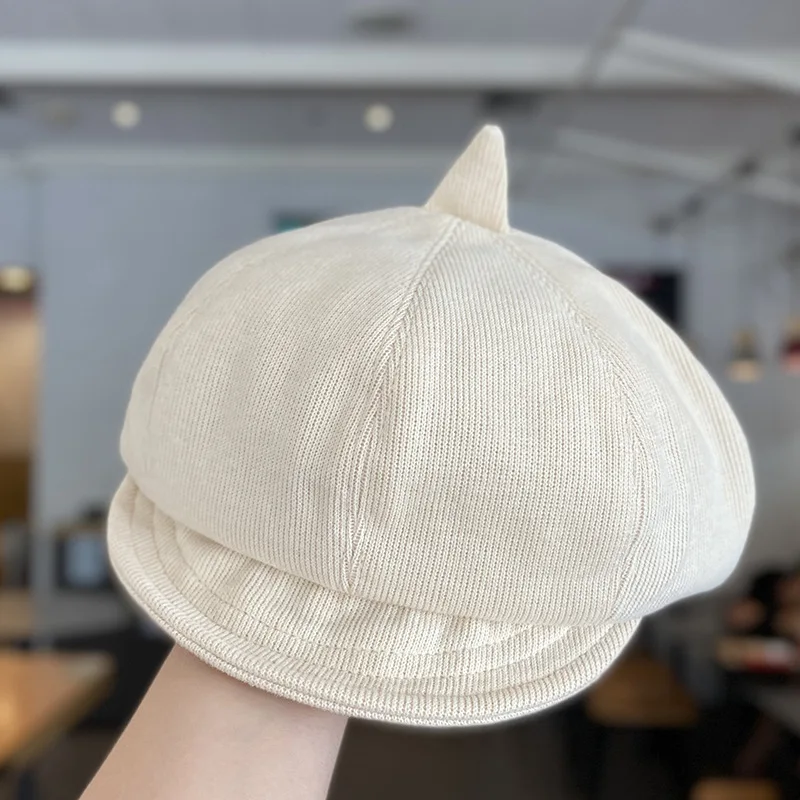 Korean New Arrival Autumn Spring Children Headwear Solid Color Casual Boys Girls Beret Hat