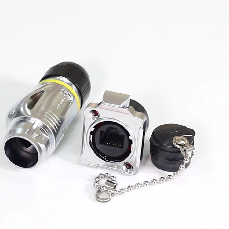 RJ45 металлический водонепроницаемый Ethernet IP67 мужской женский RJ45 для крепления на панель 8P8C разъем для светодиодного экрана дисплея