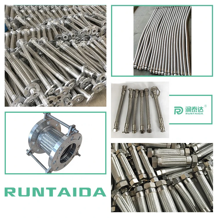 High Temperature SS304 Flange Flexible Resistant Strong Acid alkali PTFE Lined Braided Hose