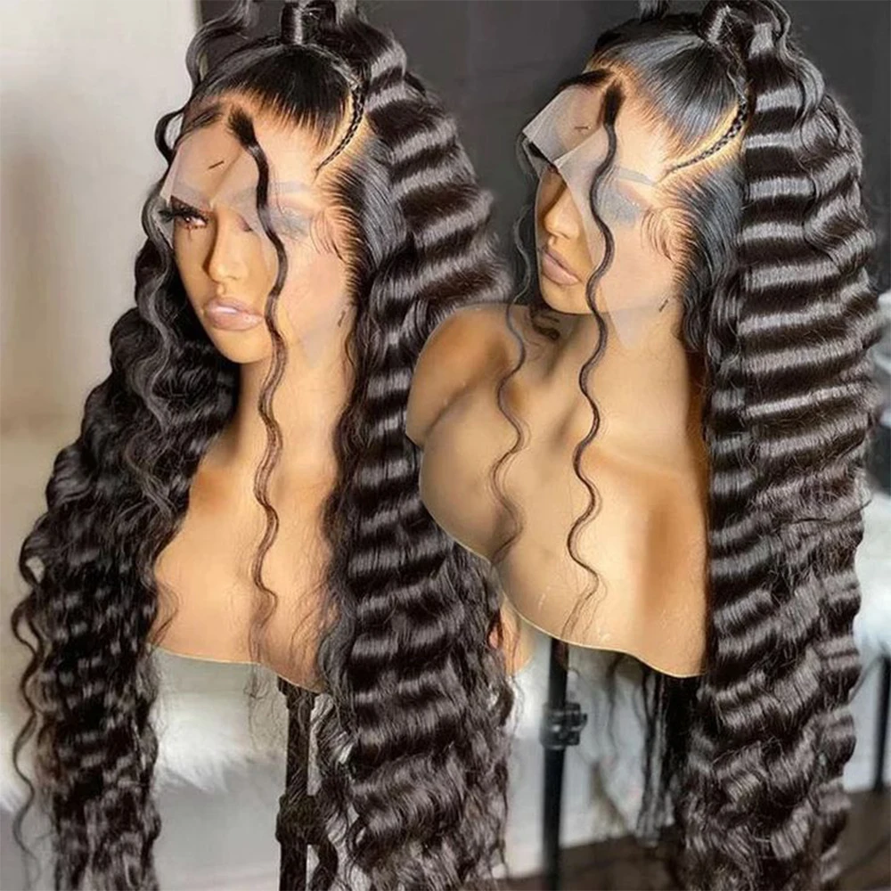 Loose Deep Wave Transparent HD 13x4 13x6 360 Full Lace Front Frontal Wig glueless brazilian pre pluck Raw lace human hair wigs