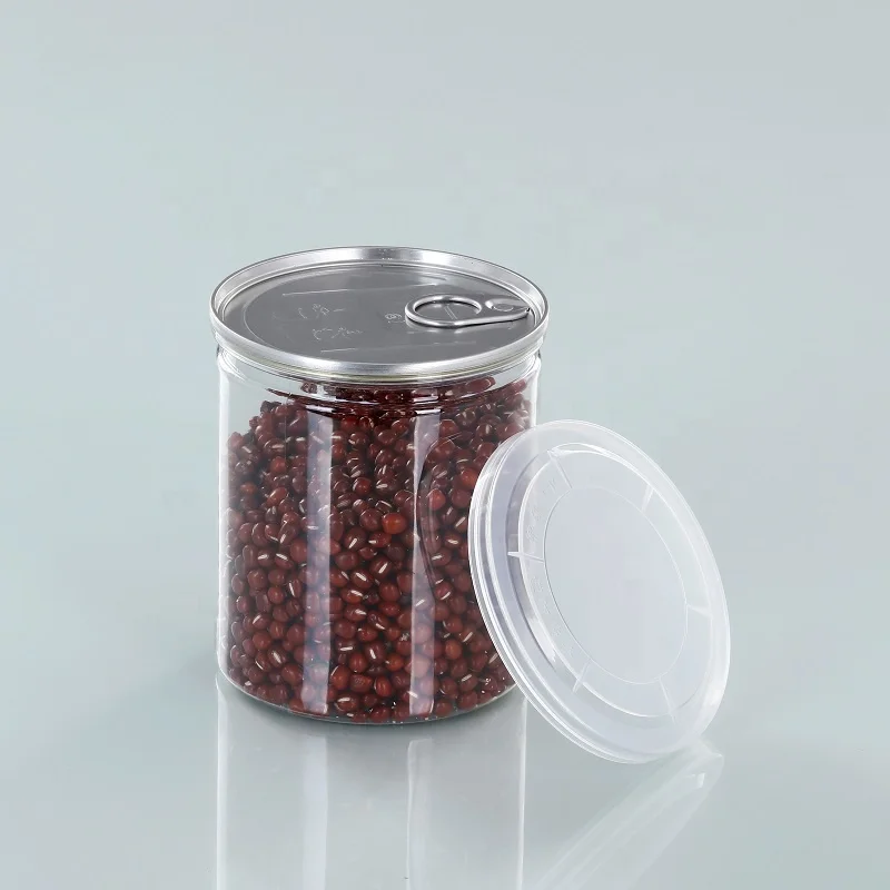 16oz PET food grade plastic jar 500 ml wide mouth round plastic sauce bottles with zip top