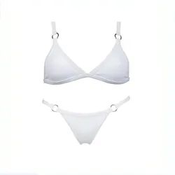 Bikini Women 2 Piece Set Split Swimsuit Thong High Cut Swimwear O Ring Bathing Suit Beachwear