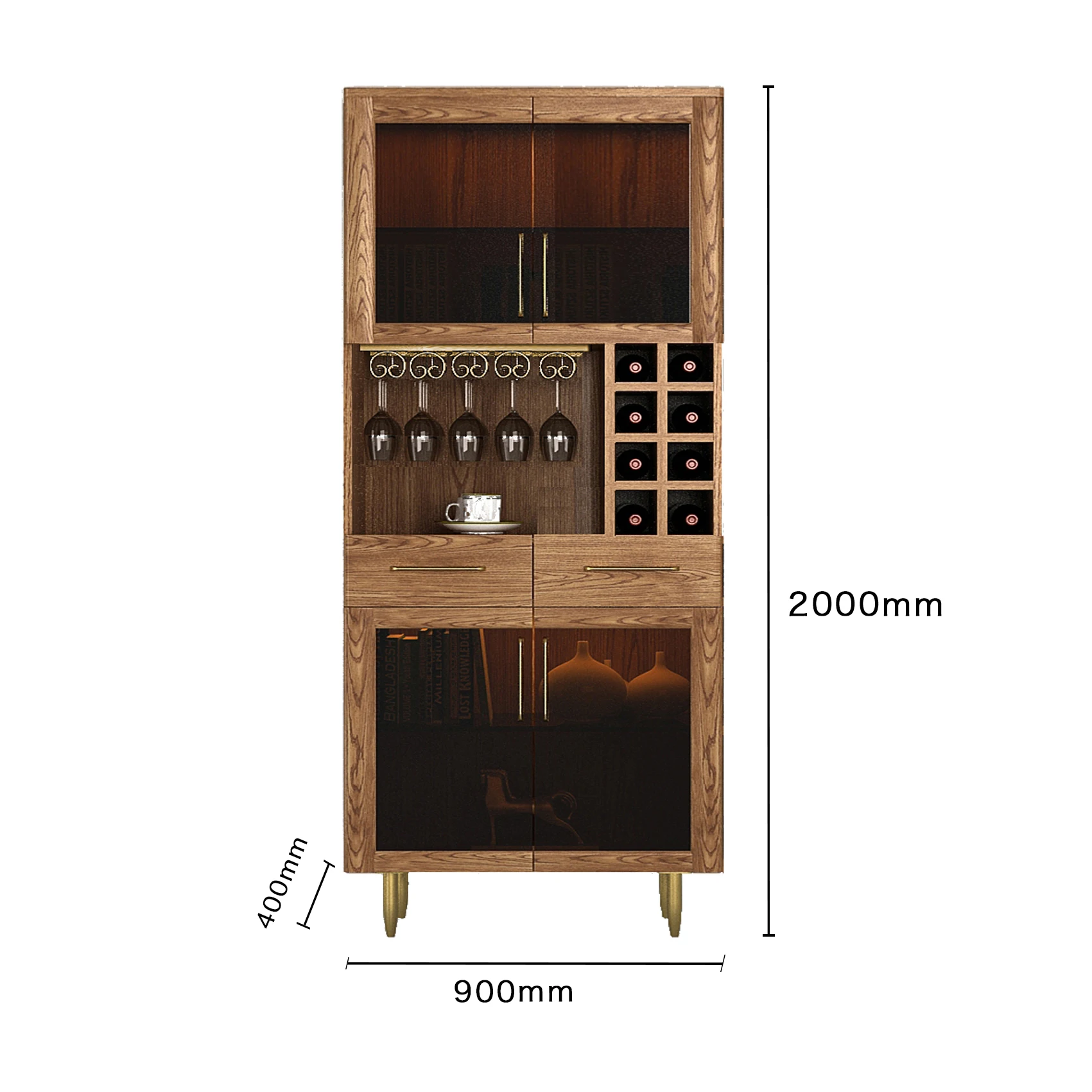 Chinese Factory Living Room Furniture Wooden Home Wine Bar Cabinet
