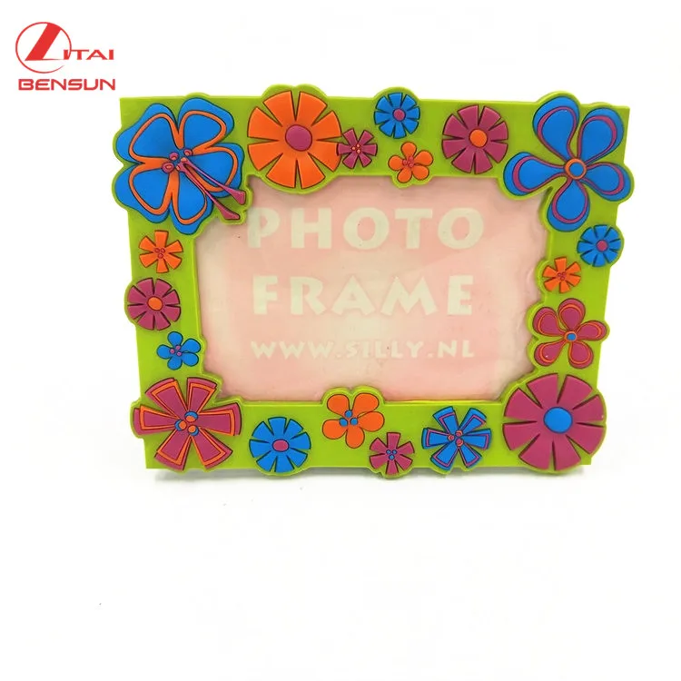 Wholesale 3D Plastic Custom Flower Design Funny Soft Rubber PVC Picture Photo Frame for Photos