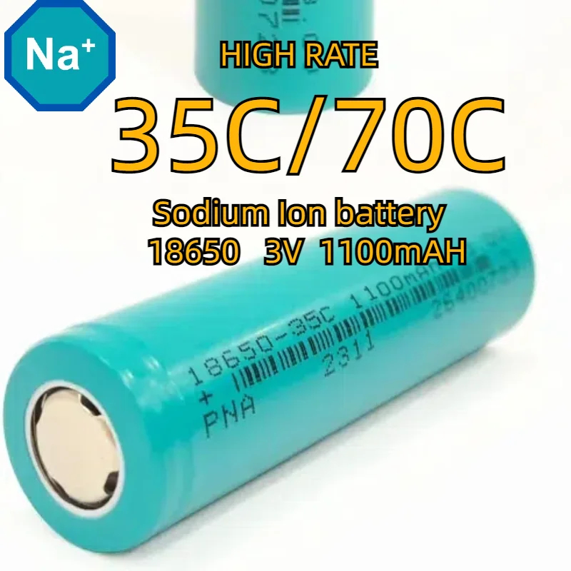 High Rate 35C/70C sodium-ion battery 18650 3.0V 1100 mAh 1.1 ah 3000 times cycles sodium battery sodium ion battery for sale