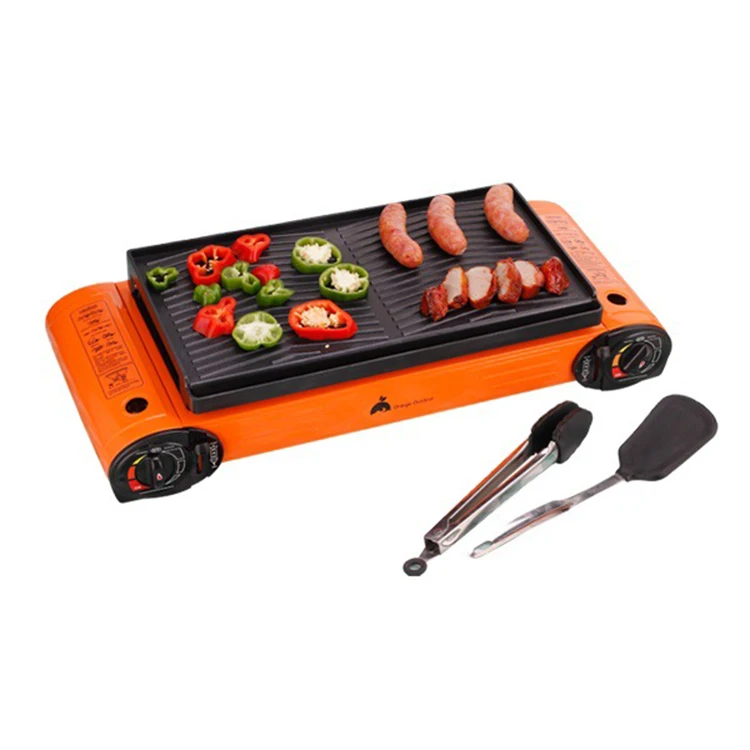 Hot selling 2-burners indoor or outdoor butane portable table top gas bbq grill