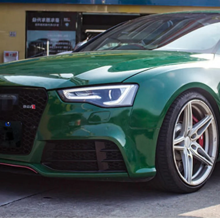 Available Body Car Sticker Forest Green Super Gloss Crystal Low Temperature Vinyl Vehicle Wrap