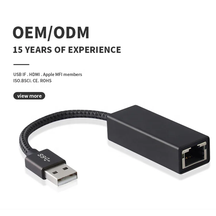 High Quality USB 3.0 to RJ45 Ethernet 1000M Gigabit Network Adapter for Desktop Laptop