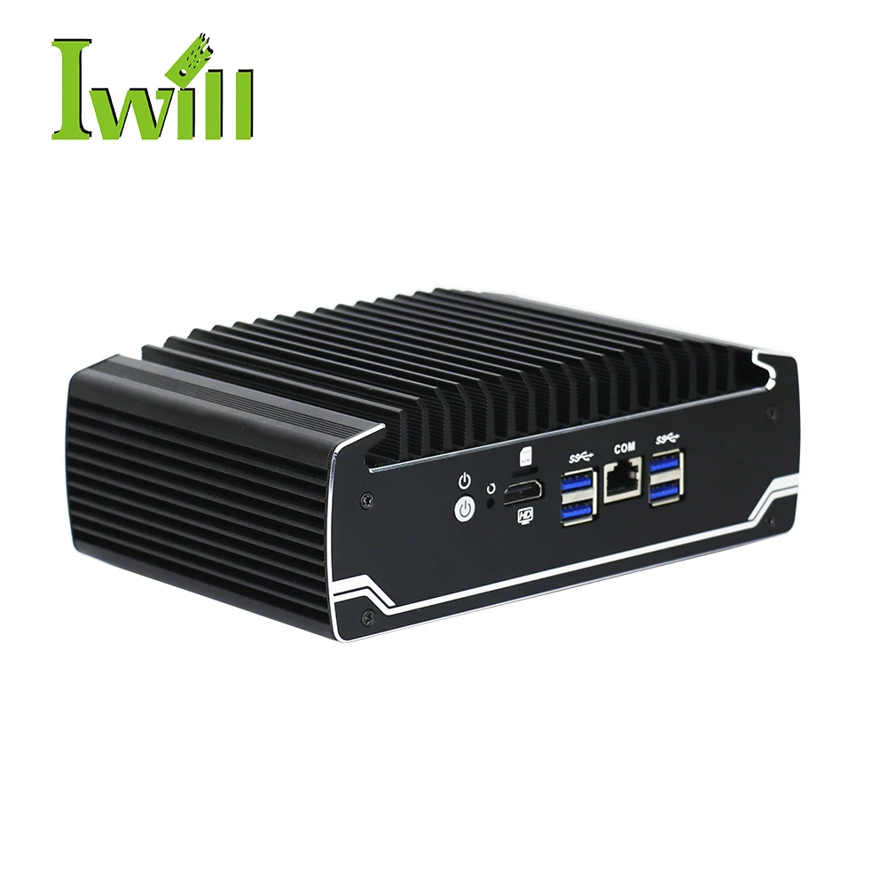 6 rj45 1000m lan 8th gen i3 i5 i7 mini pc quad core fanless pfsense  for Kiosk Interactive info system