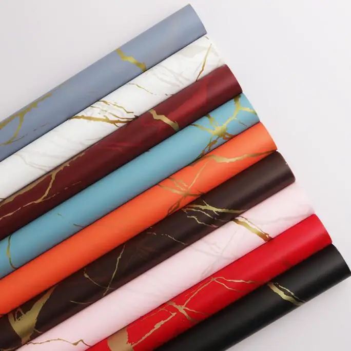 Gold Marble Wrapping Paper Waterproof Flower Packaging Paper Flower Wrapping Paper Waterproof