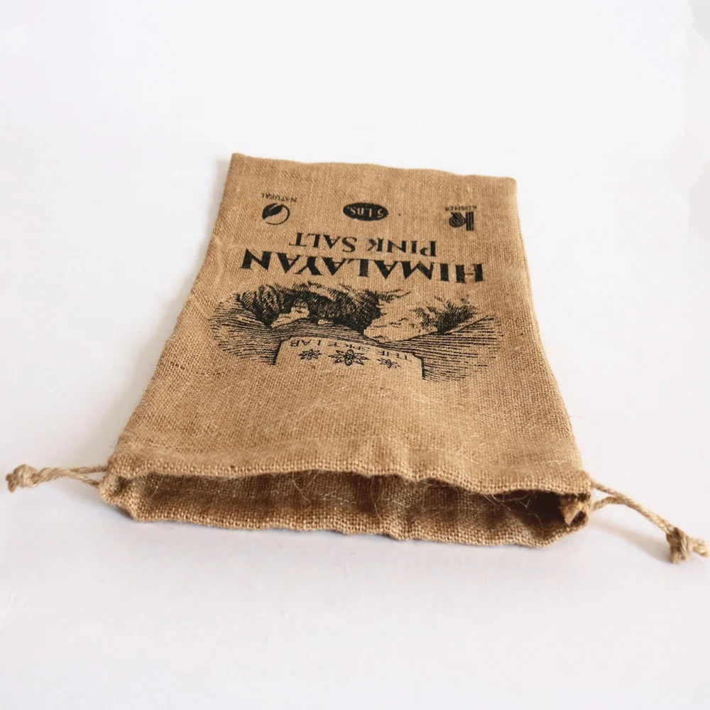 Wholesale Nature Printed Eco-friendly Drawstring Gunny Jute Bags For Potato