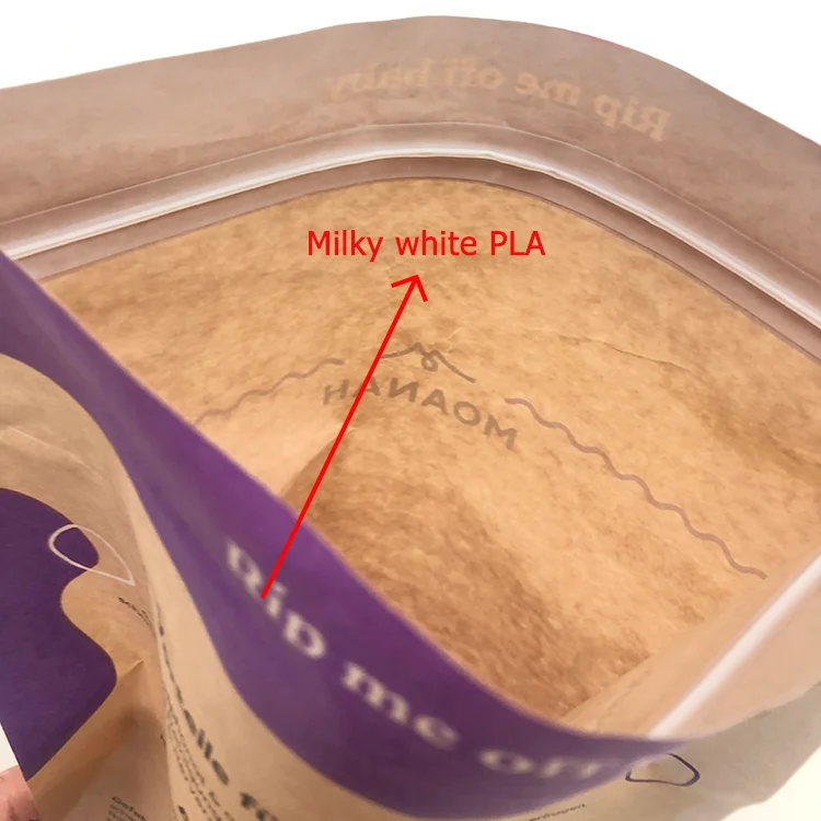 kraft paper doypack compostable ziplock pouch eco friendly biodegradable packaging bag