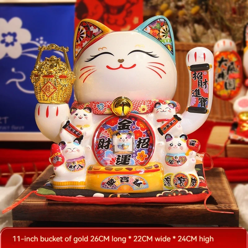 Electric wave hand beckoning cat ornaments lucky cat