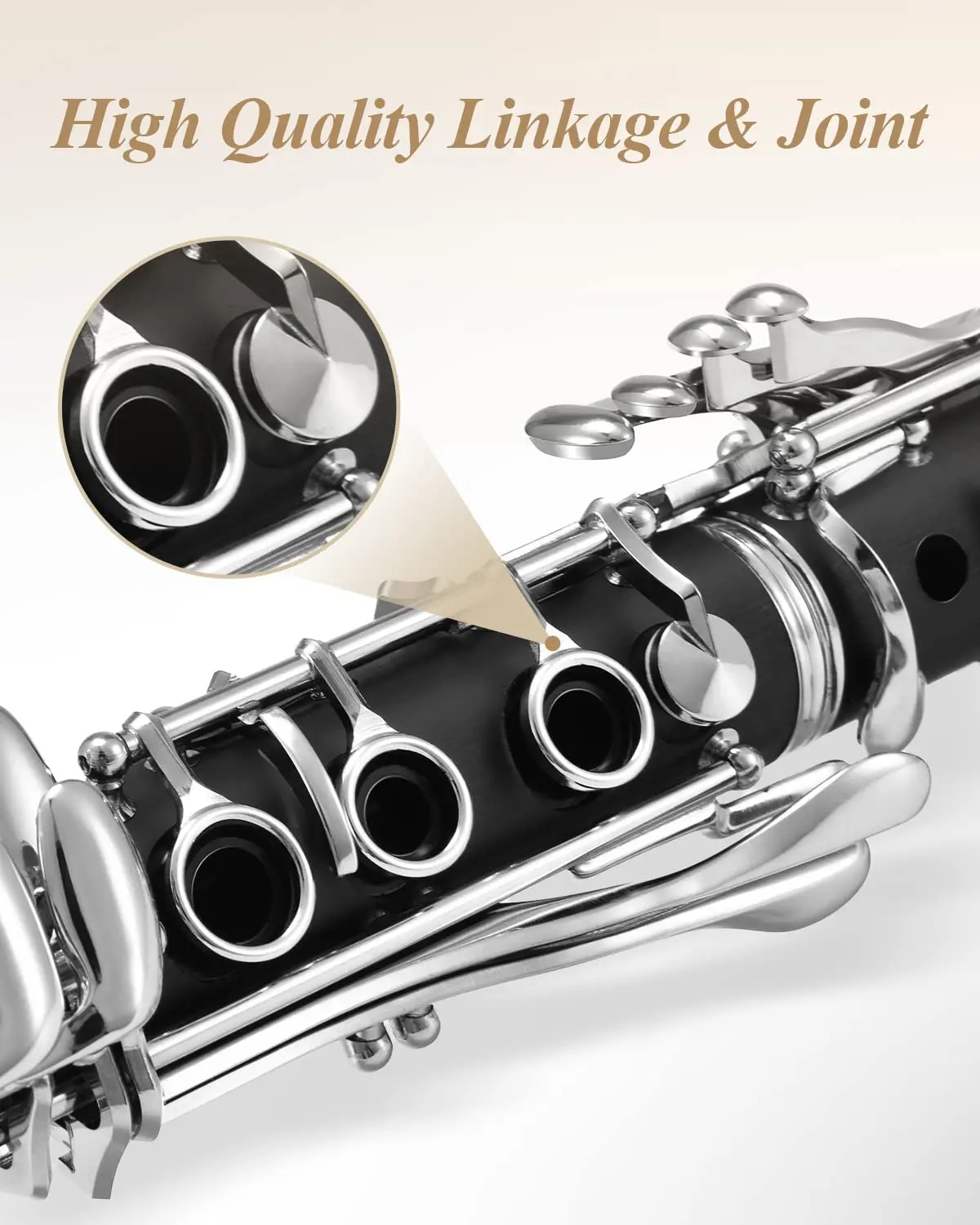 REGIS Cecillo Bb Clarinet w/Case - Best Beginners Clarinet for Students, Adults and Kids w/Stand,  Mouthpiece and 10 Reeds