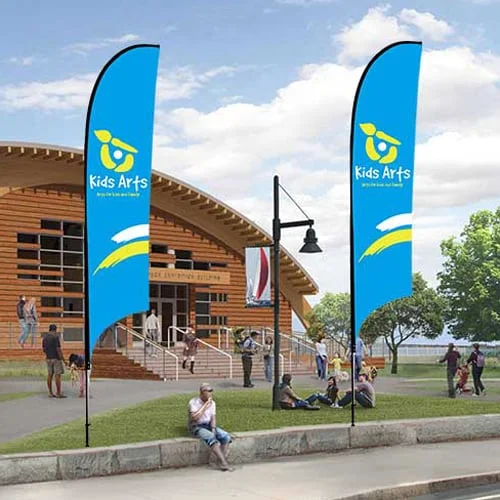 Hot Sale Large Feather Flags Grab Attention with Oversized Advertising Flying Wind Polyester Beach Feather Flags Banners