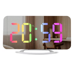 Customizable Type Low Voltage For Multicolor Electronic Digital Colorful Mirror Luxury Mirrored Electron Led Custom Desk Clock