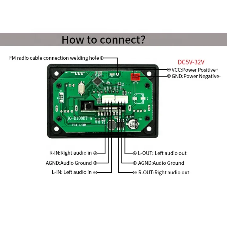 JQ Bluetooth MP3 Player Module Bluetooth MP3 Decoder Board 12V With Charging