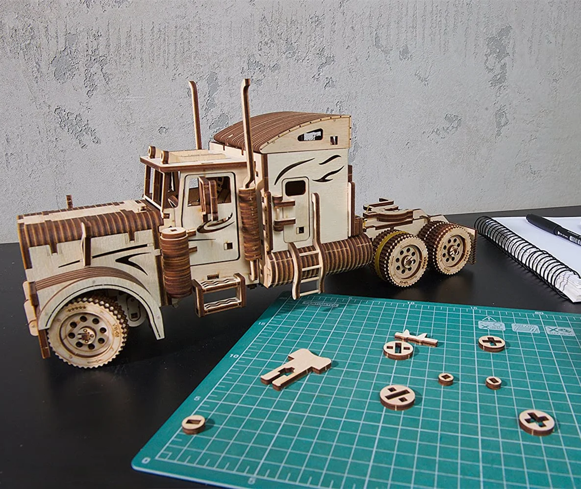Professional OEM ODM Factory laser cutting Model kit 3D mechanical  assemble puzzles wooden for Adults