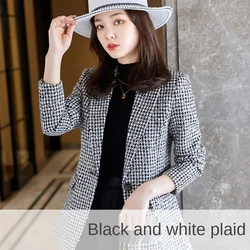 High end woolen suit jacket female autumn and winter 2022 new Slim career brown suit big yards Suit Jacket Women