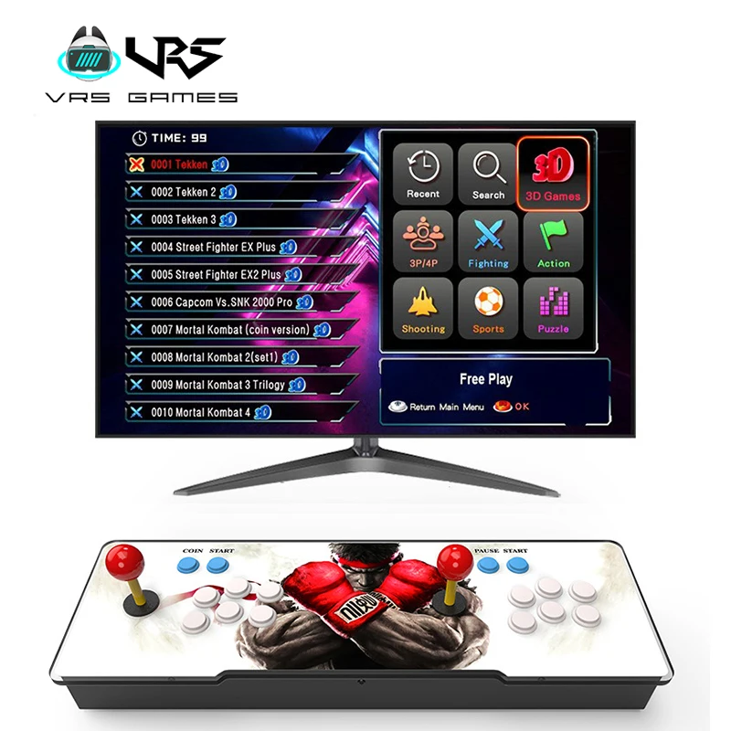 Factory Direct HD 26800 3D In-1 Retro Arcade Gaming Stick Sport Coin Pusher Video Game Console Metal High Quality Arcade Machine