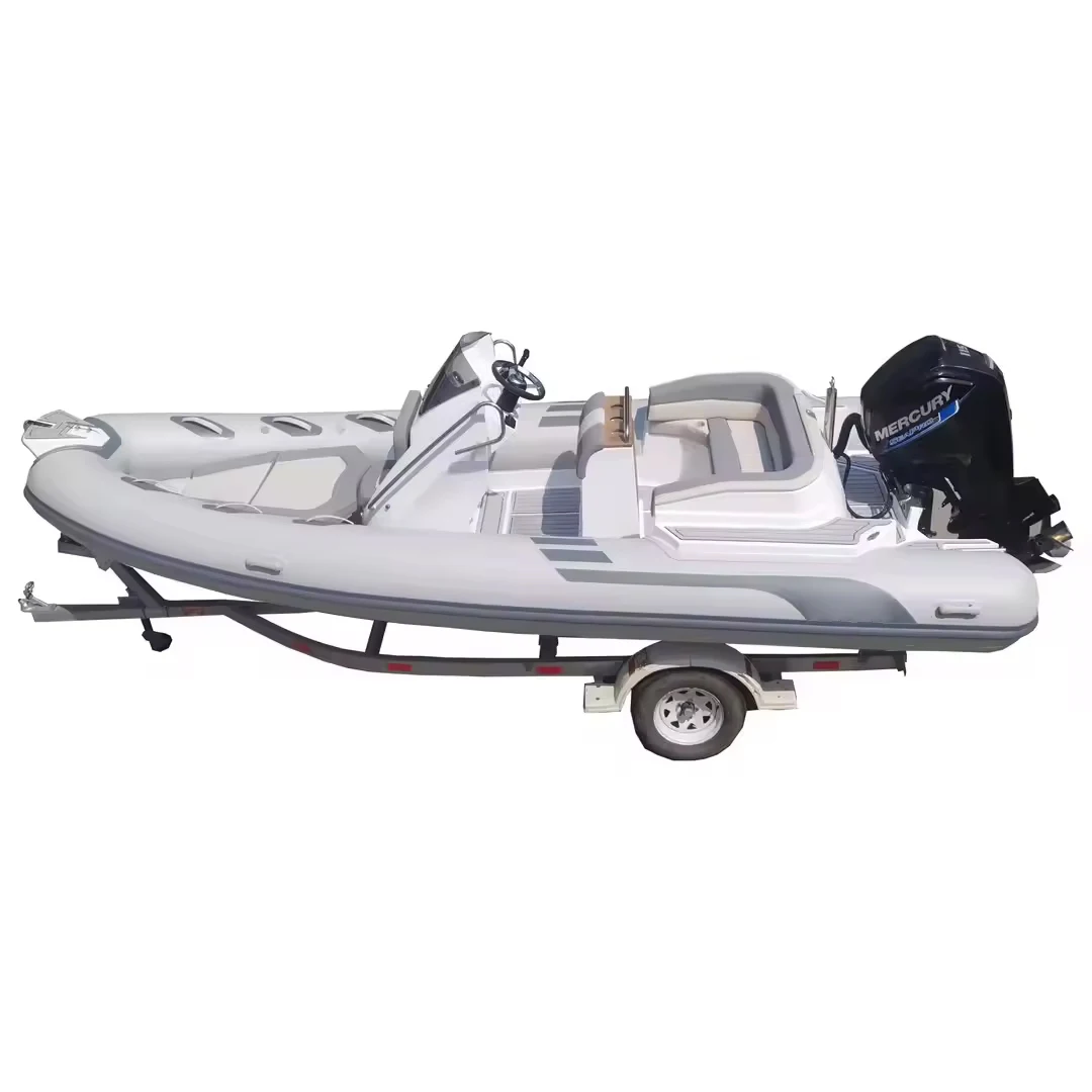 2024 New Model Luxury RIB580 with Sunbeck 19ft RIB  Fiberglass Hull Hypalon Orca PVC Inflatable Boat With outboard Engine
