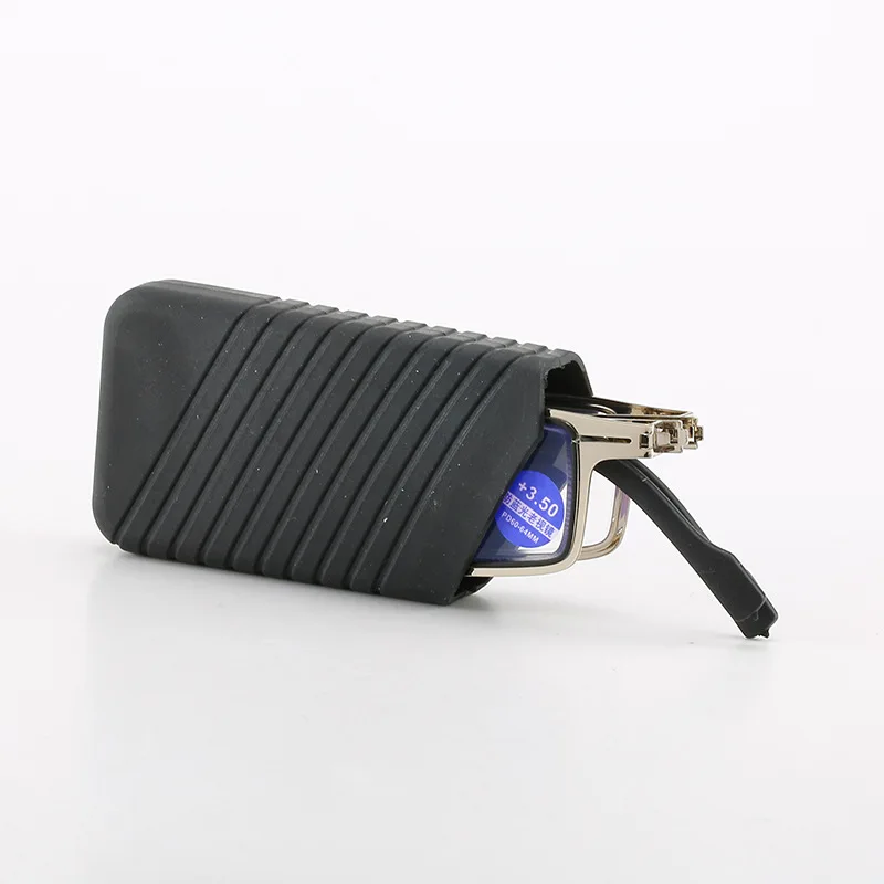 Fashion Unisex Portable Metal Presbyopia Eyeglasses Anti Blue Light Folding Reading Glasses With Case