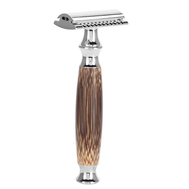 double edge shaving beard bamboo handle safety razor
