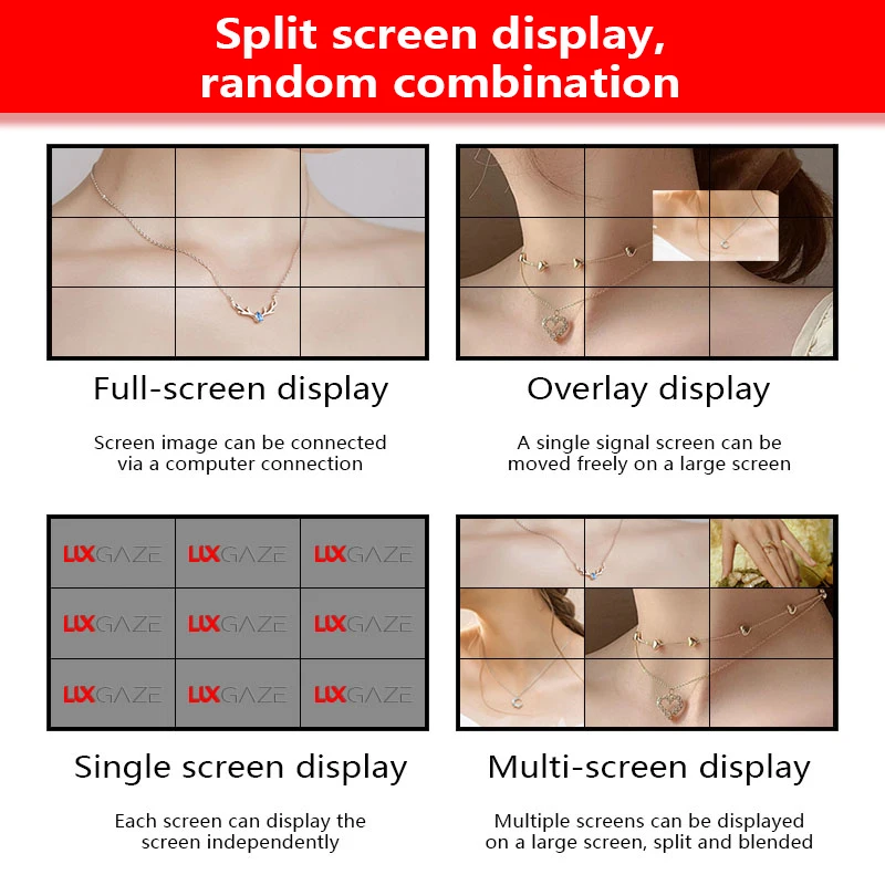 Производитель LuxGaze Smart framless LCD TV wallpower 55 46 дюймов 3 мм HD бесшовный сплайсинг рекламный дисплей