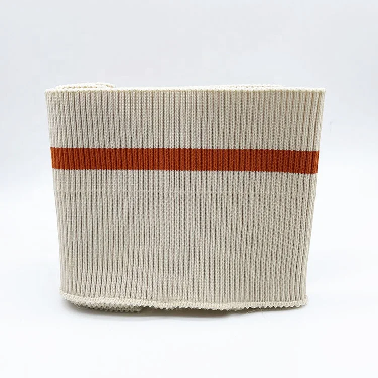 
Custom rib knit 1x1 polyester plain knit solid cuffs and collar for pants waistcoat 