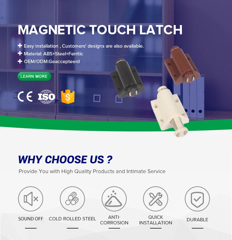 Metal Cabinet Door Catches Heavy Duty Door Latch Touch Latches Kitchen Door Push Release Latch Press Out Cabinet Hardware