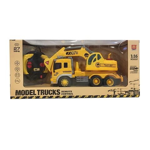 Child 1 16 Scale RC Model Truck Car Toys Four-Way Remote Control Car Engineering Construction Vehicle With Lights USB For Kids