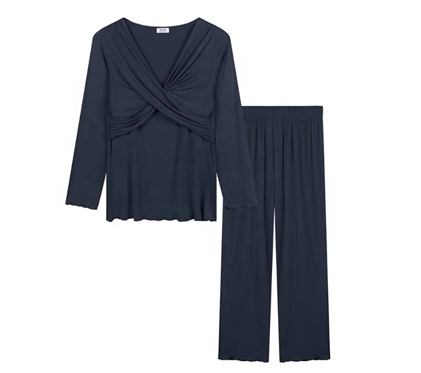 Лидер продаж на Amazon хлопковые пижамы для беременных и кормящих матерей с длинным рукавом