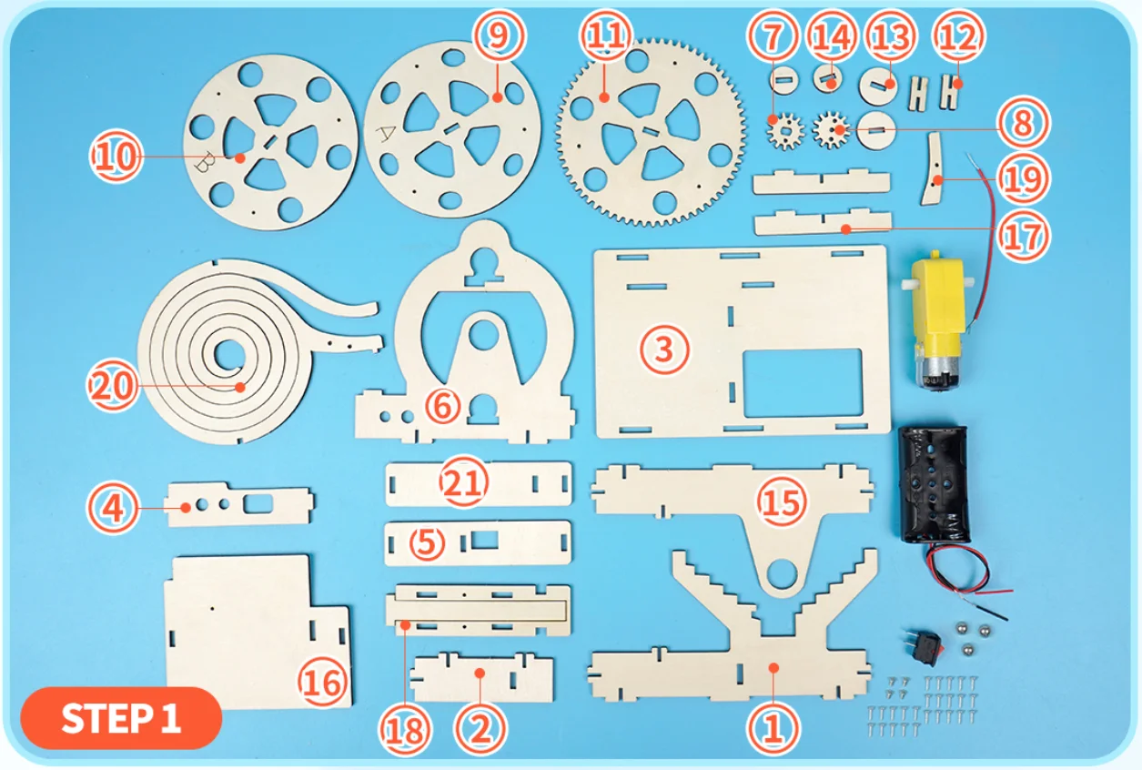 R-59 Ball Slide Battery Powered Rotate 3D Wooden Great Wall Puzzle Marble Run Ball DIY Model Self-Assembly Craft Kits